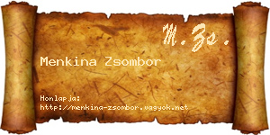 Menkina Zsombor névjegykártya